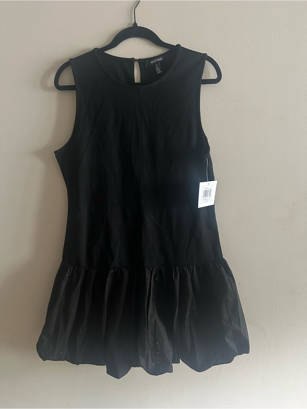NWT Ellen Tracy Mixed Media Bubble Mini Dress Size L